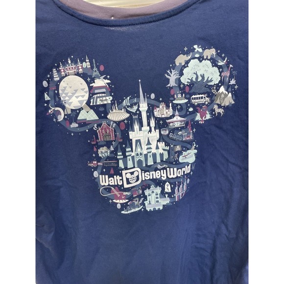 disney 50th anniversary t shirt blue purple size large Graphic Print Limited - Picture 6 of 8